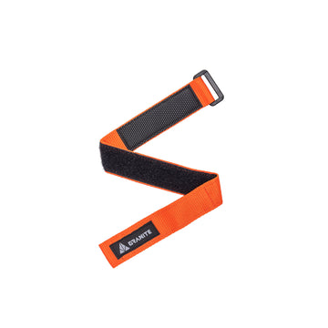 Granite rockband Orange and black strap with a brand logo on a white background