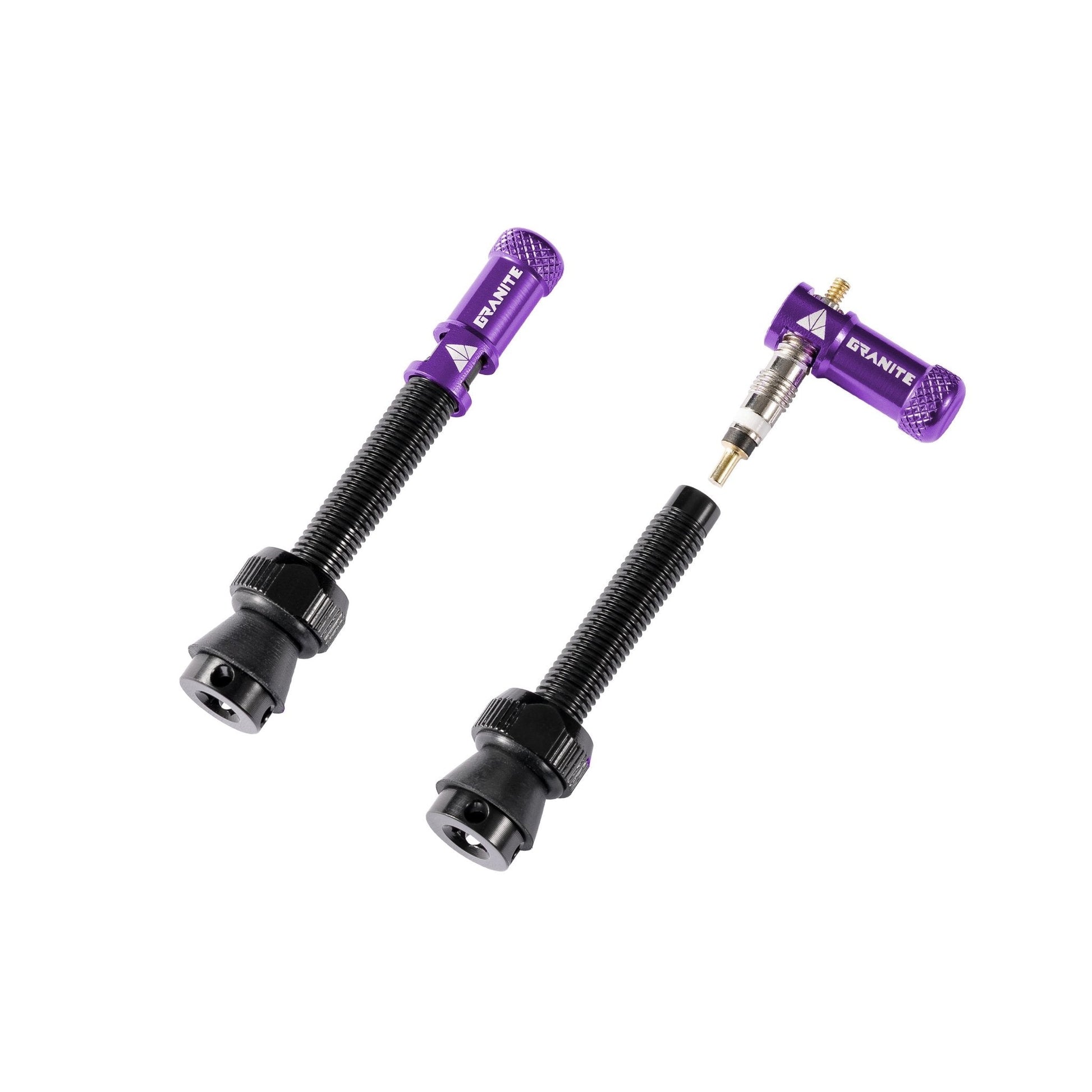 Granite Juicy Nipples Presta Valve Core Remover Cap and Stem Set for Bike & Bicycle,  - Purple/Black/Alloy
