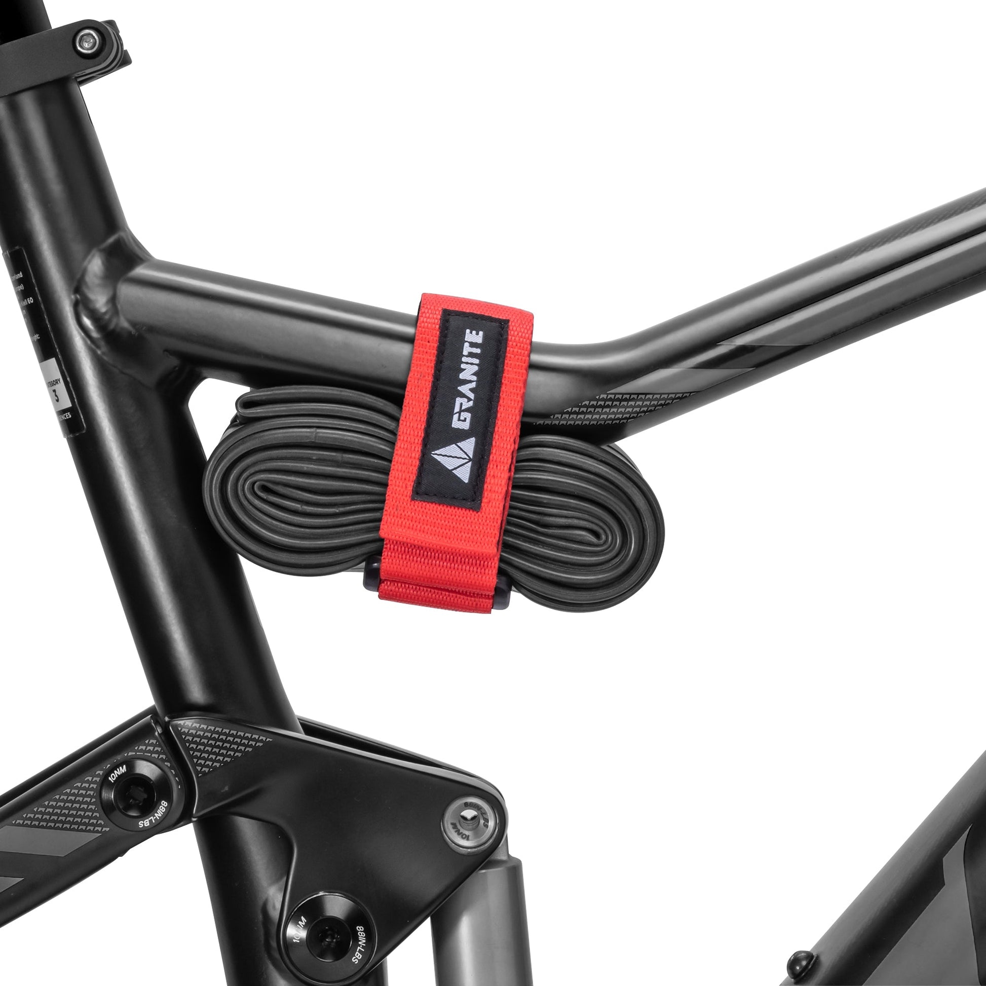 Granite Rockband Bicycle Frame Portage Strap - Mountain Bike Tube Carrier for Cycling Essentials - Red -