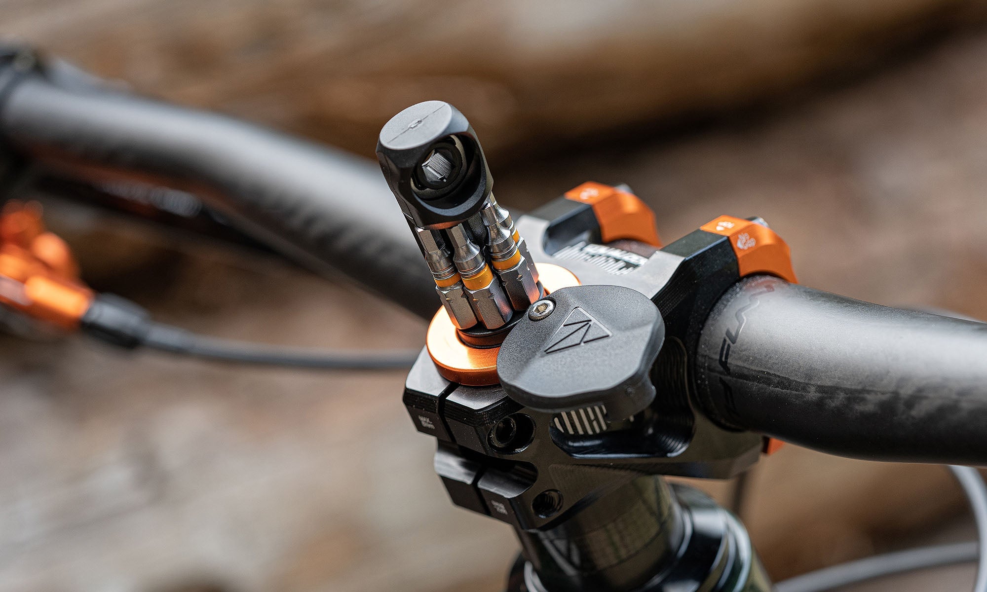 Granite Stash RT tool stored in a mountain bike stem.
