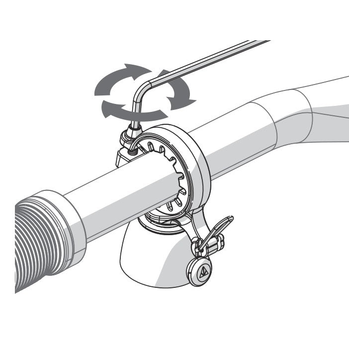 Clamp it on with a 3 mm hex key