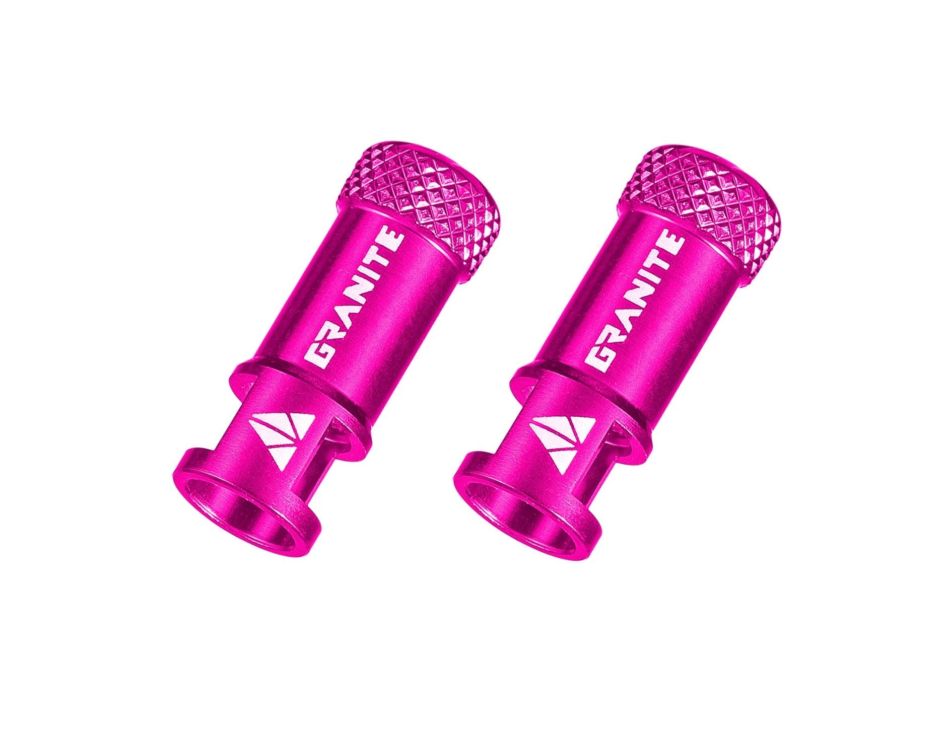 Granite Juicy Nipples Presta Valve Core Remover Caps for Bike & Bicycle, with Valve Core Removing Functionp - Pink/Alloy