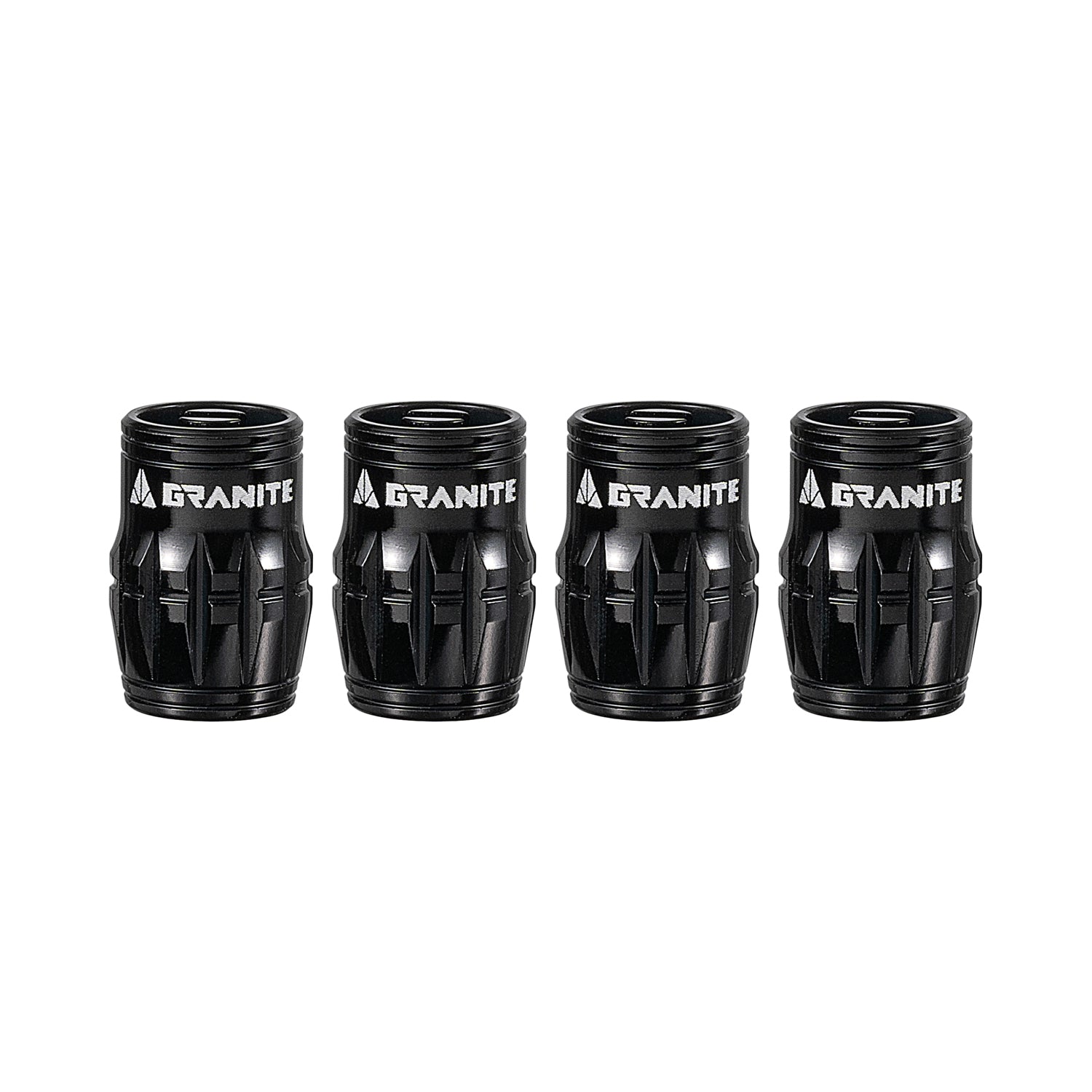 Granite Juicy Nipple Schrader Valve Cap with Valve Core Removing Function - Black - 4 - piece - 