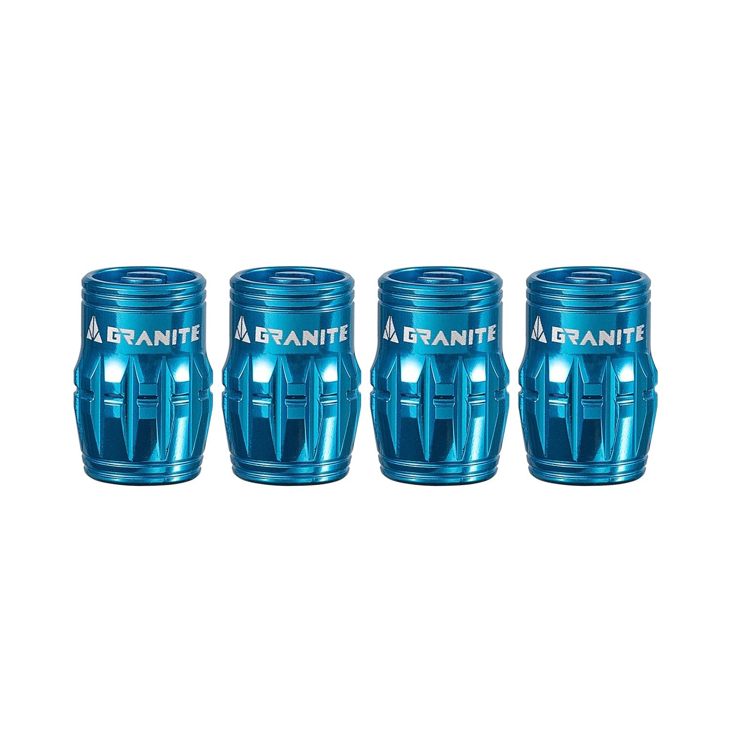 Granite Juicy Nipple Schrader Valve Cap with Valve Core Removing Function - Blue - 4 - piece