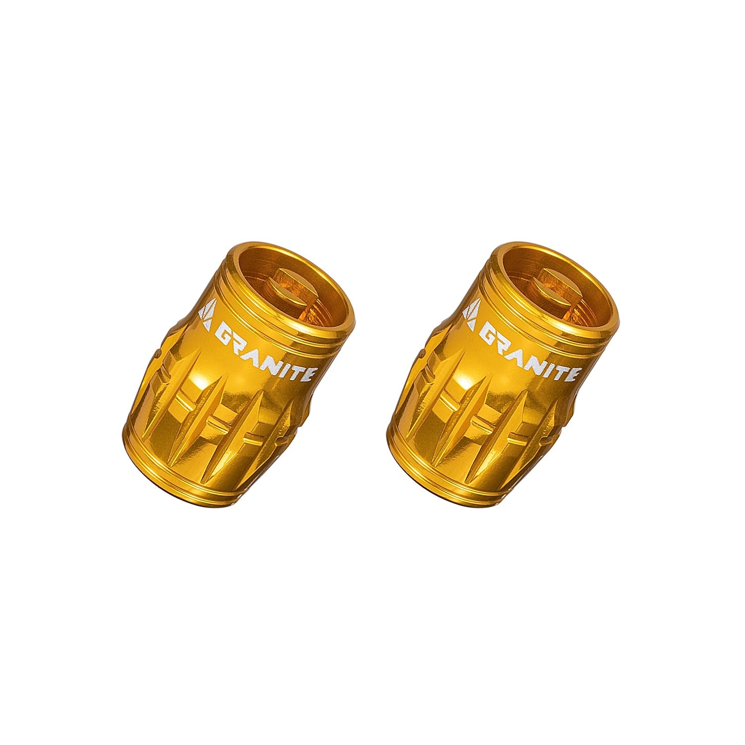 Granite Juicy Nipple Schrader Valve Cap with Valve Core Removing Function - Gold - 2 - piece - 