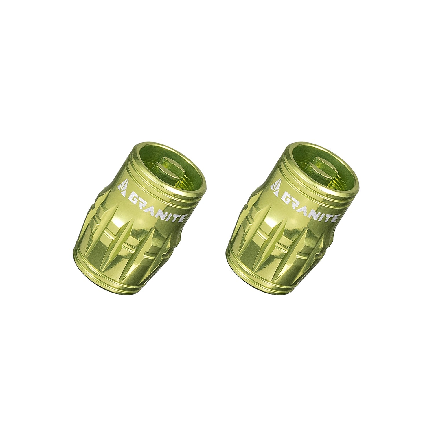 Granite Juicy Nipple Schrader Valve Cap with Valve Core Removing Function - Green - 2 - piece