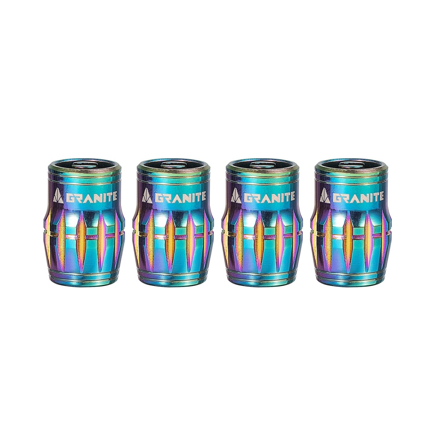 Granite Juicy Nipple Schrader Valve Cap with Valve Core Removing Function - Oil slick - 4 - piece