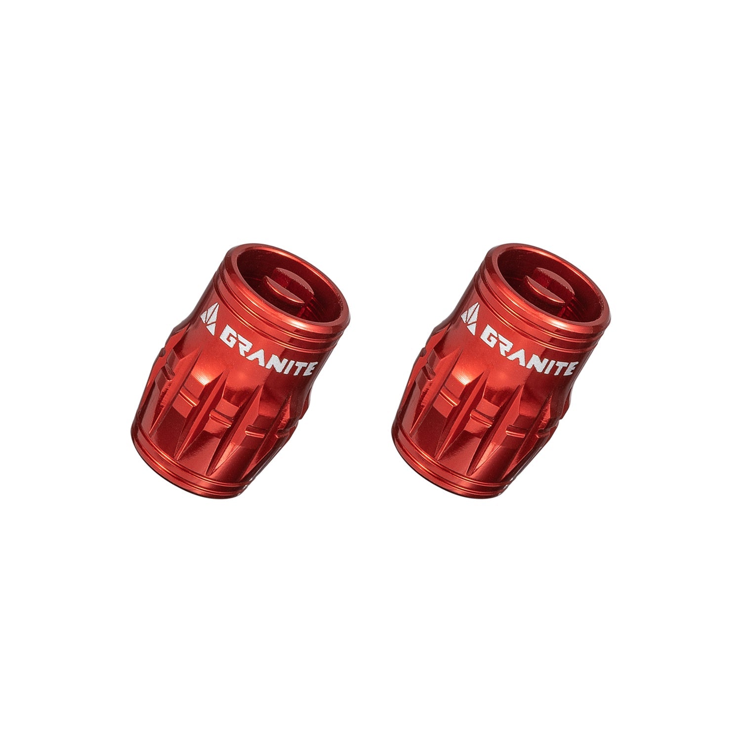 Granite Juicy Nipple Schrader Valve Cap with Valve Core Removing Function - Red - 2 - piece - 