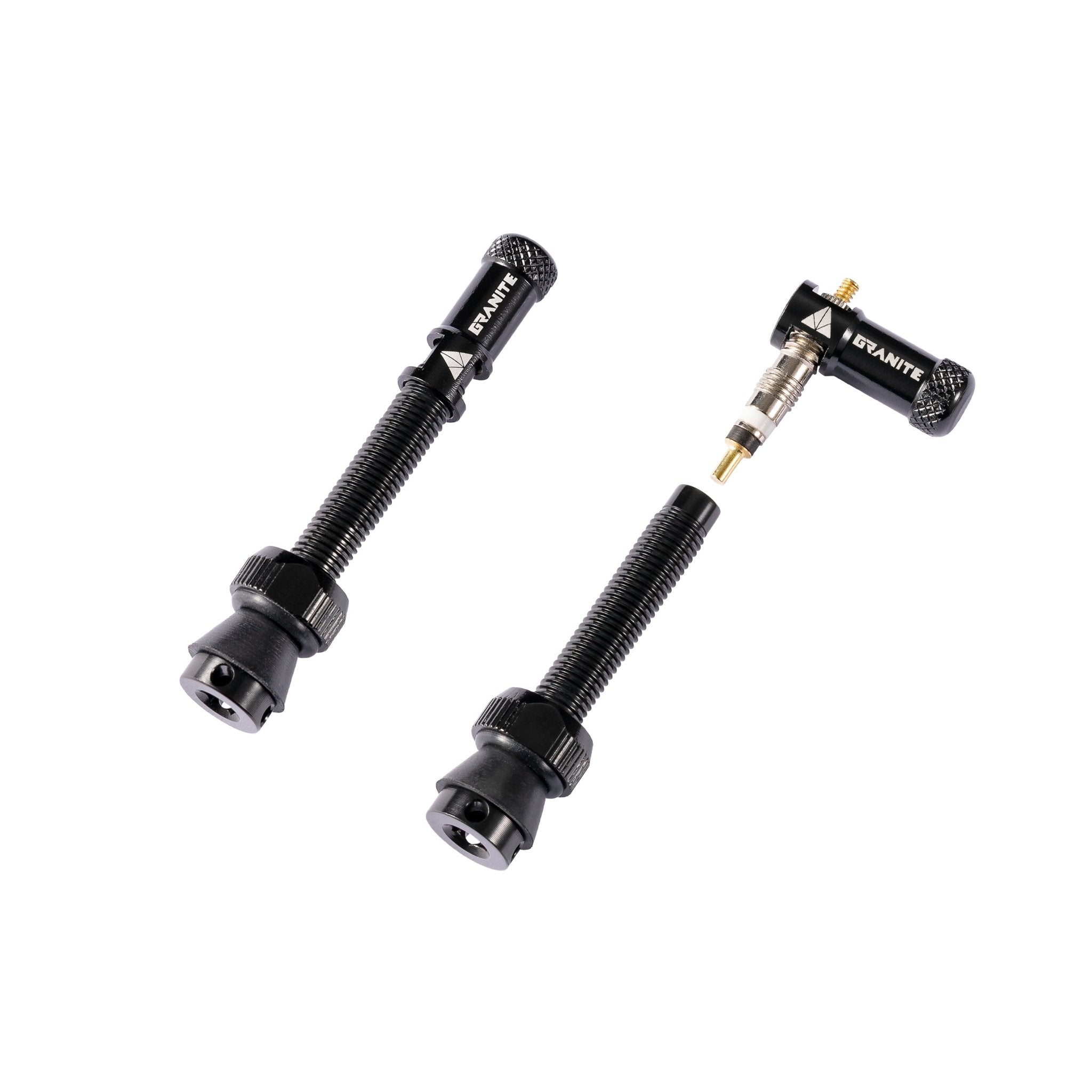 Granite Juicy Nipples Presta Valve Core Remover Cap and Stem Set for Bike & Bicycle,  - Black/Alloy