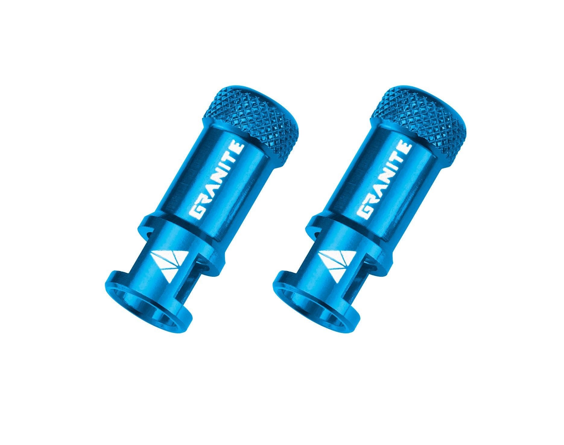 Granite Juicy Nipples Presta Valve Core Remover Caps for Bike & Bicycle, with Valve Core Removing Function - Blue/Alloy