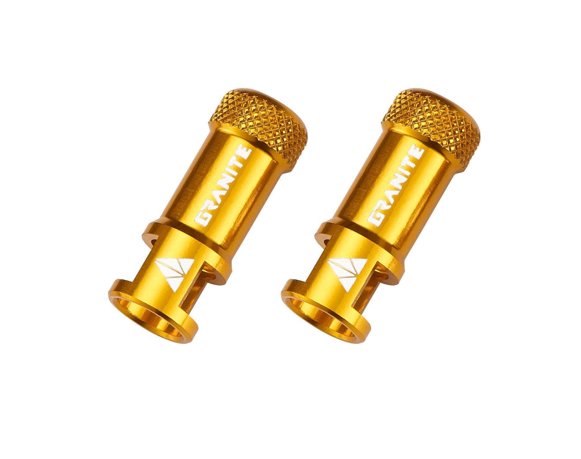 Granite Juicy Nipples Presta Valve Core Remover Caps for Bike & Bicycle, with Valve Core Removing Function - Gold/Alloy