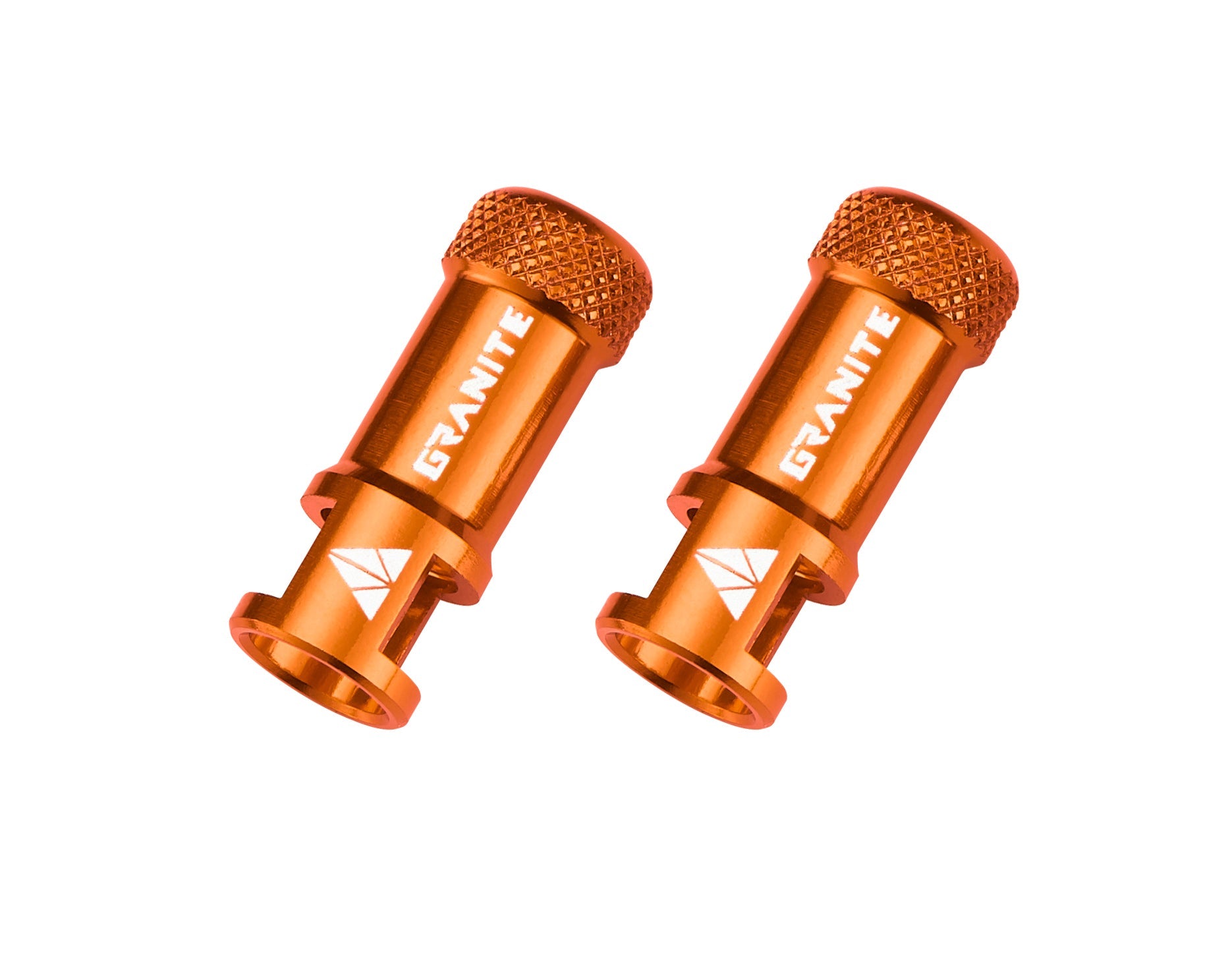 Granite Juicy Nipples Presta Valve Core Remover Caps for Bike & Bicycle, with Valve Core Removing Function - Orange/Alloy