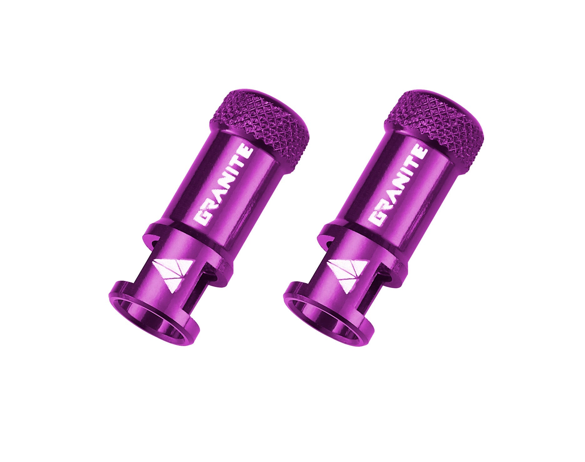 Granite Juicy Nipples Presta Valve Core Remover Caps for Bike & Bicycle, with Valve Core Removing Function - Purple/Alloy