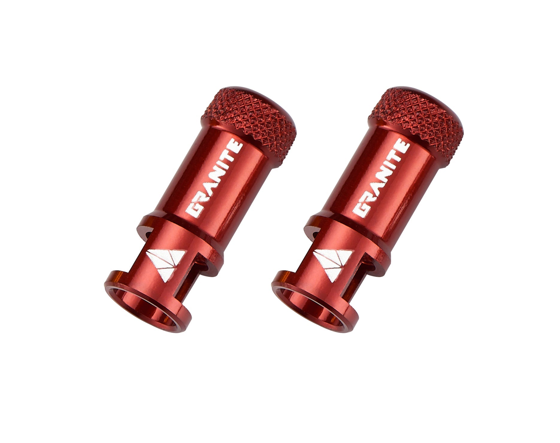 Granite Juicy Nipples Presta Valve Core Remover Caps for Bike & Bicycle, with Valve Core Removing Function - Red/Alloy