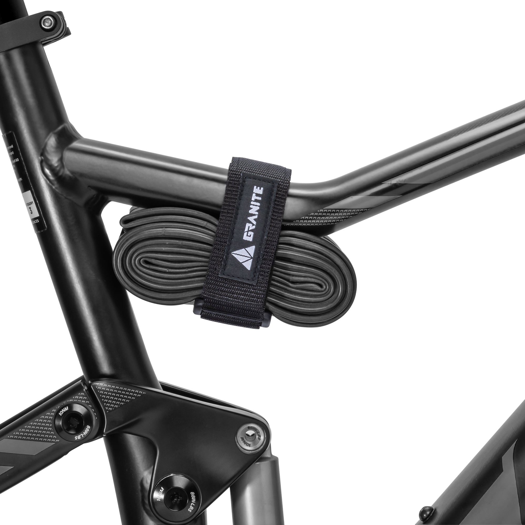 Granite Rockband Bicycle Frame Portage Strap - Mountain Bike Tube Carrier for Cycling Essentials - Black -
