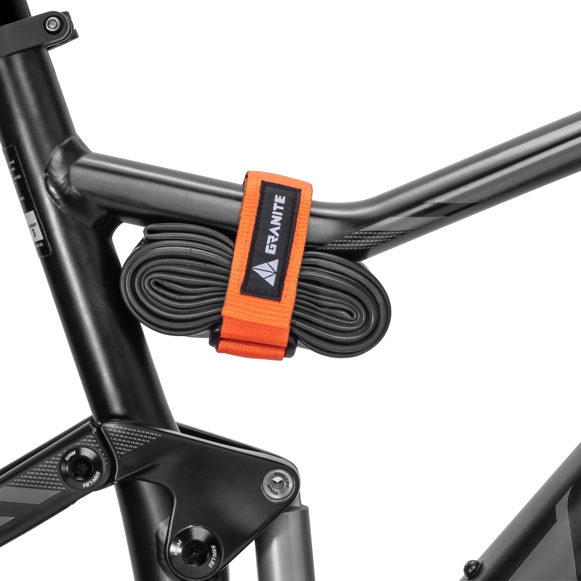 Granite Rockband Bicycle Frame Portage Strap - Mountain Bike Tube Carrier for Cycling Essentials - Orange -